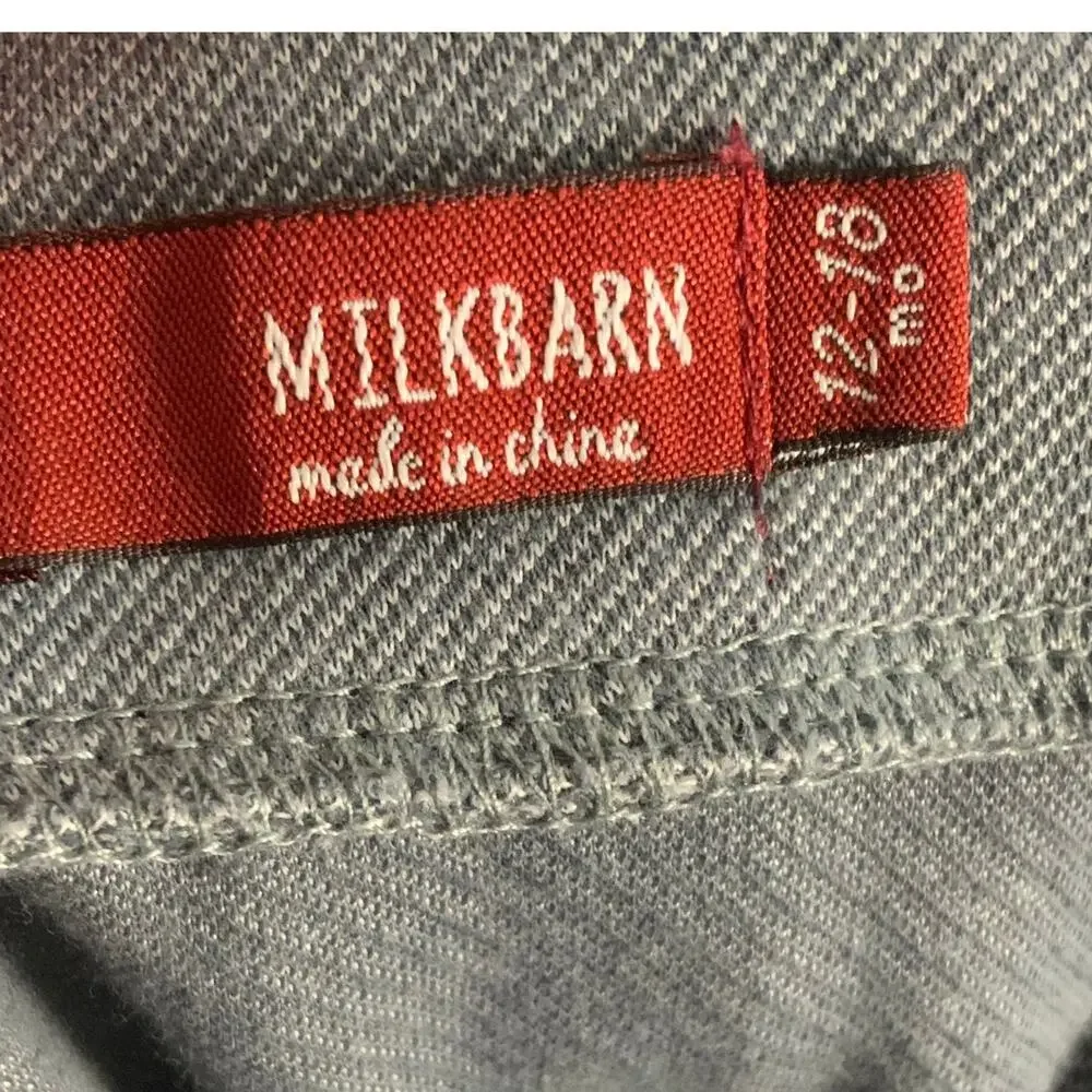 Milkbarn Ruffle Overalls made from organic denim‎ size 12-18 mo